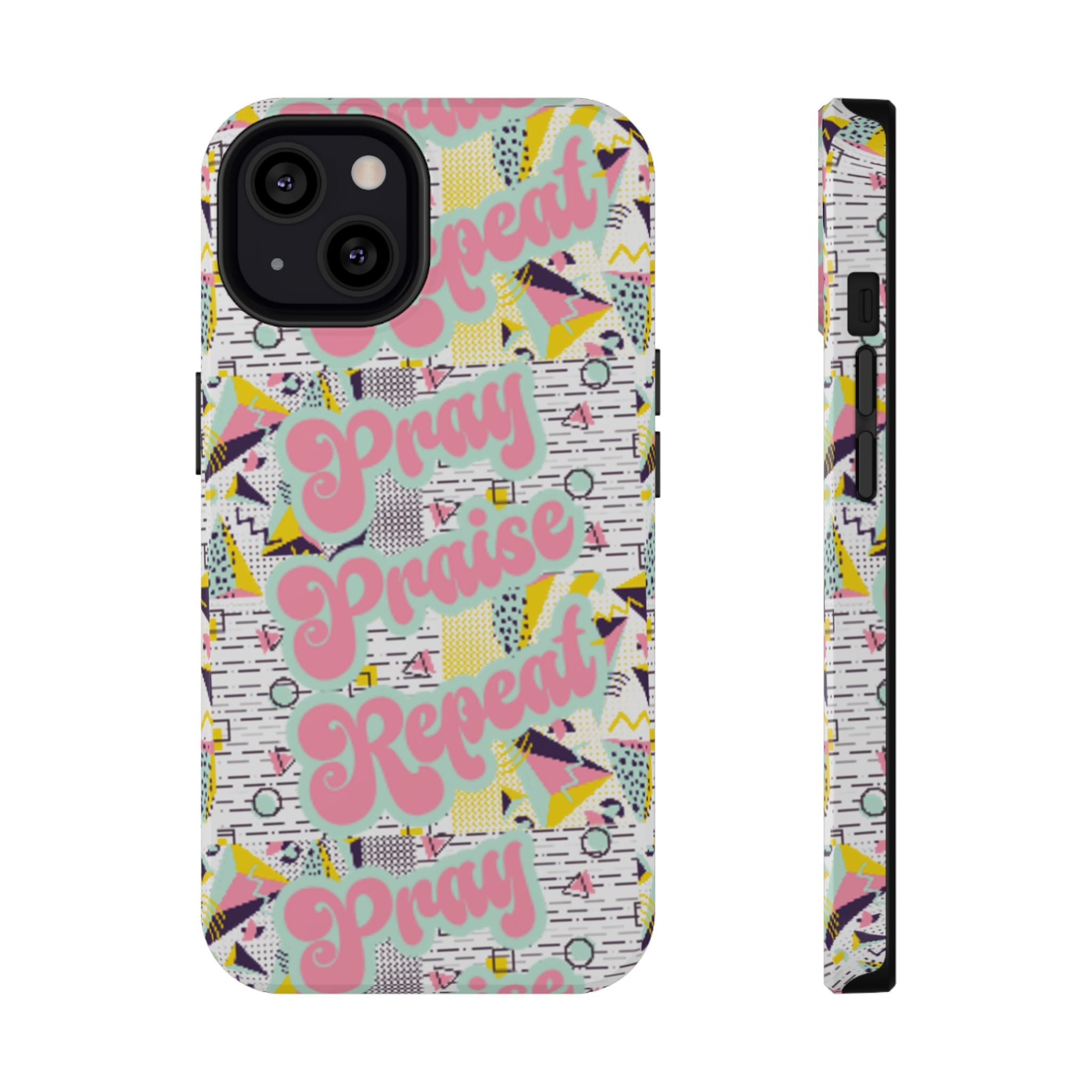 Retro Pray Praise Repeat Women's  Phone Case- Impact-Resistant Cases