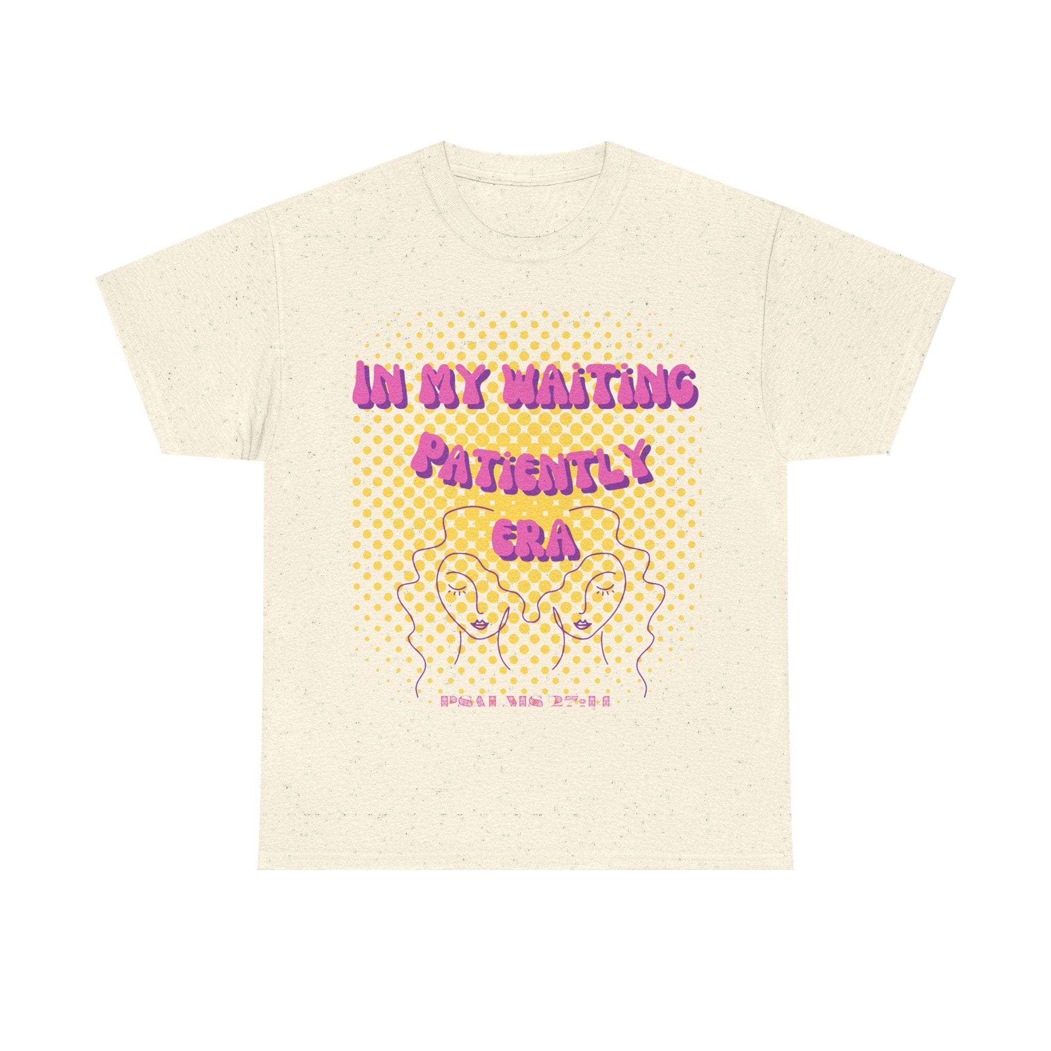 Women's 'In my Waiting Patiently Era' Tee - Yellow Graphic Jersey Short Sleeve