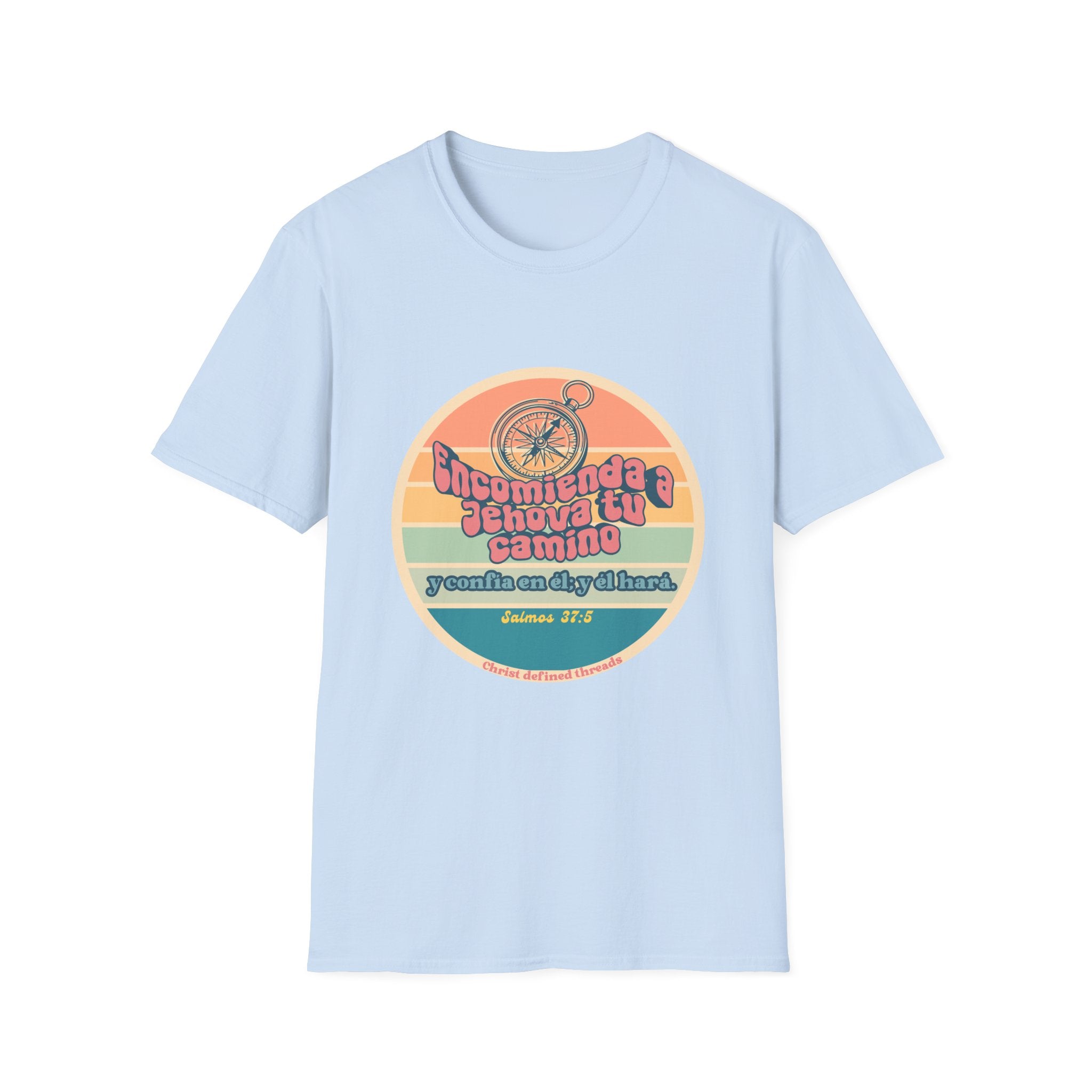 "Encomienda a Jehová tu camino" Camisa — Retro compás Camisa Feminina