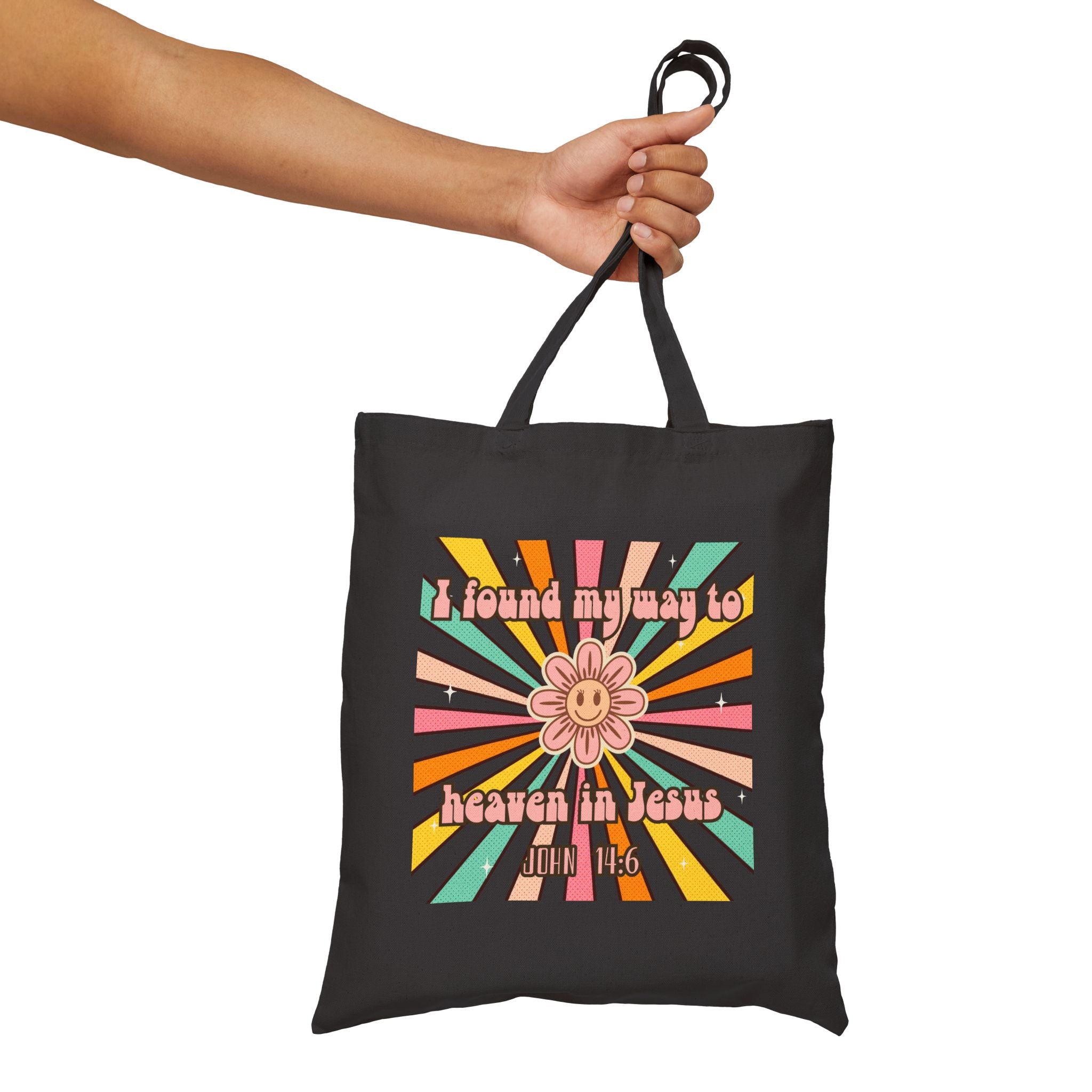 Women's John 14:6 Tote Bag — "I Found My Way to Heaven in Jesus" Canvas Shopper