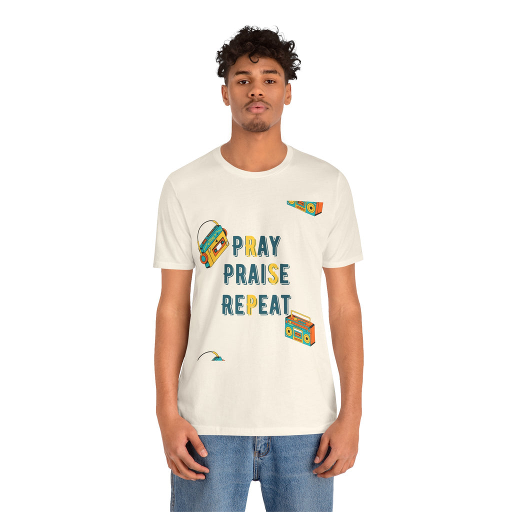 Pray Praise Repeat T-Shirt — Vintage Boombox Christian Tee